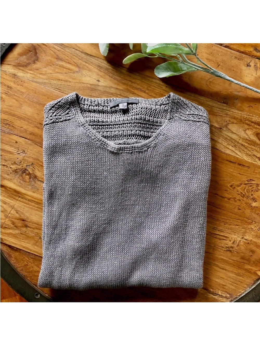 John Varvatos Gray Crewneck linen Sweater